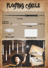 GenSwin 22pcs Flameless Floating Candle with Magic Wand Remote Timer, Battery Operated Hanging Window Candles Flickering, 6.1" LED Electric Candles for Christmas Halloween Decorations(White)