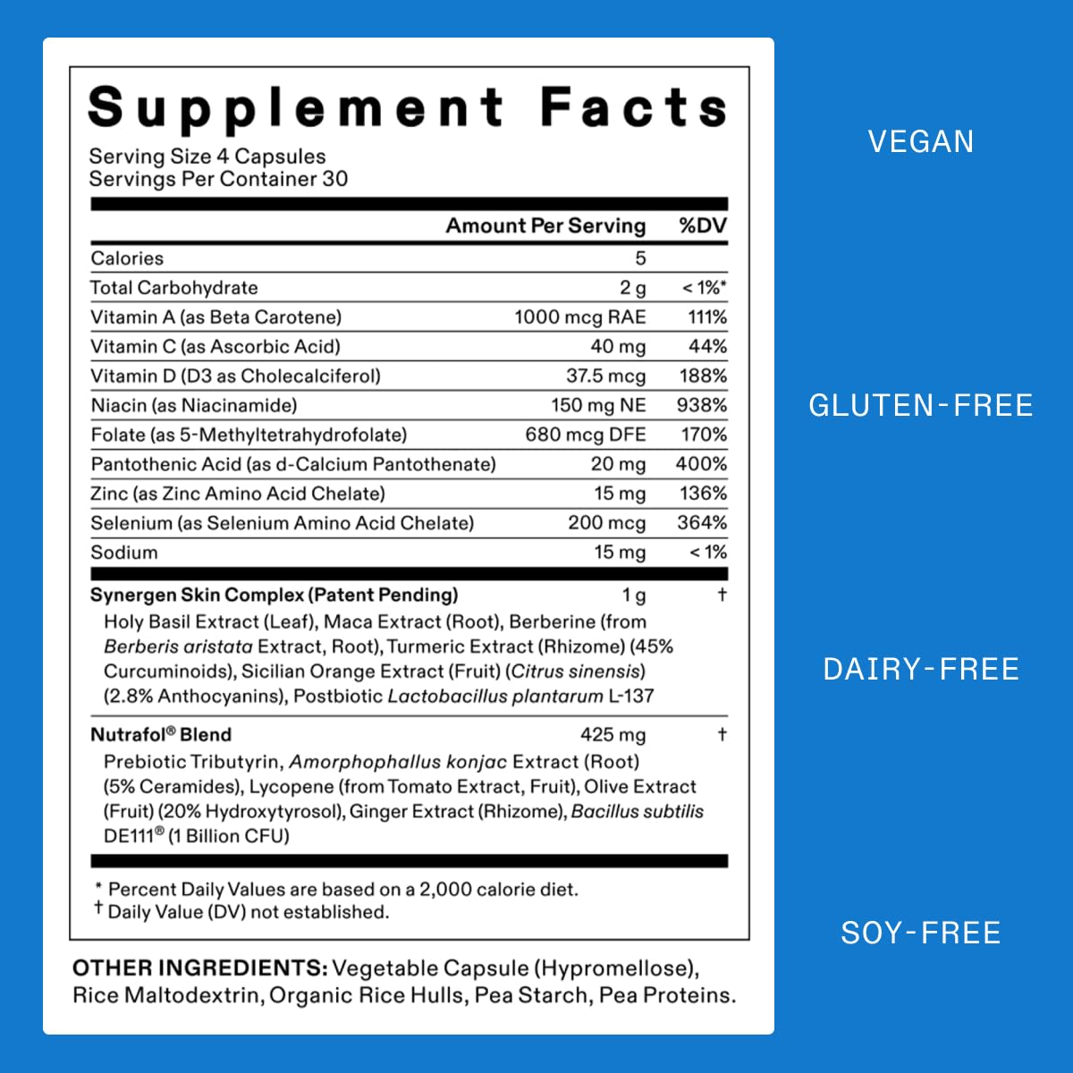 Nutrafol Clear Skin Acne Supplement for Women, Clinically Tested for Clearer, Smoother Skin, Physician-Formulated, Vegan - 1-Month Supply