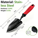 LRLXE Heavy Duty Stainless Steel Garden Trowel, Non Slip Rubber Hand Shovel