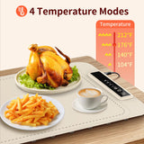 Warming Mat for Food - Electric Silicone Food Warming Tray for Buffet, Rollable Food Warmer Mat for Countertop, Fast Heating Mat with Timer and 4 Heat Levels, Portable Heating Pad for Parties Family