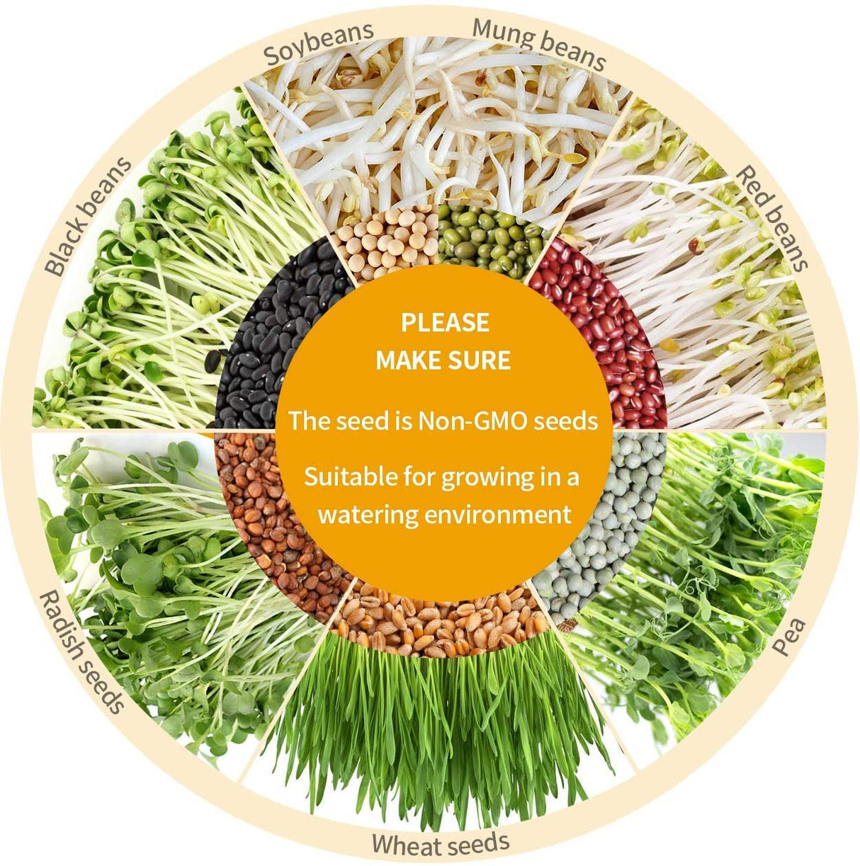 OYSIR Bean Sprouts Machine, LED Display Time Control, Intelligent Automatic Bean Sprouts Maker, 2 Layers Function Large Capacity Seed Grow Cereal Tool, 110V