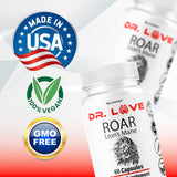 (2 Pack) Dr. Love Roar Lions Mane Supplement Capsules, Dr. Love Roar Lion’s Mane Plus Brain and Focus Premium Advanced Formula, Doctor Love All Natural Support Pills, 120 Capsules for 2 Months