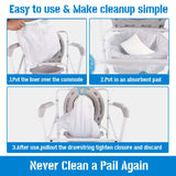 Hlinakrbcs 60 Pack Commode Liners with Absorbent Pads(Lemon Scent),Bedside Commode Liners Disposable for Portable Toilet,Adult Commode Chair Bucket & Porta Potty,Camping Toilet Bags