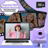 Upgrade Kids Camera Instant Print for Ages 3-12, Portable Instant Print Camera with HD Digital Video, Perfect Christmas Birthday Gift for Boys & Girls, Includes 32GB SD Card - Purple