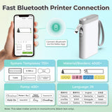Nelko P21 Label Maker Machine with Tape, Bluetooth Label Printer, White