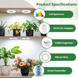 Kullsinss 3.5" Grow Lights for Indoor Plants, 36W Full Spectrum Plant Light