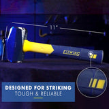 ESTWING Sure Strike Drilling/Crack Hammer - 3-Pound Sledge with Fiberglass Handle & No-Slip Cushion Grip - MRF3LB