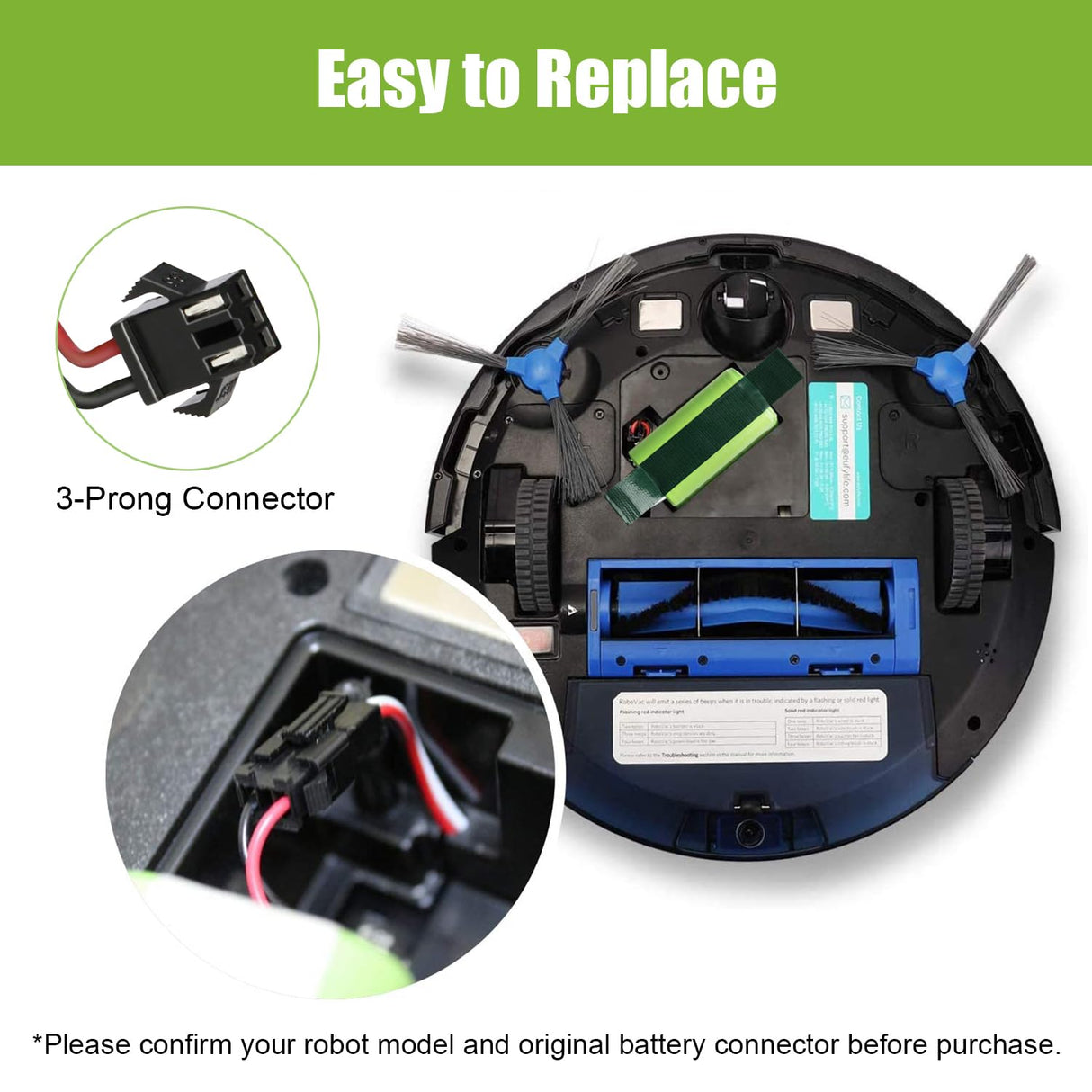 KUNLUN Battery Replacement for Eufy RoboVac 11 11C 11S 12 15C, 15C MAX, 25C 30 30C G10 Hybrid, G20 G30 G32 pro, G40 Hybrid & for Ecovacs Deebot N79 N79S DN622 Robot Vacuum Batteries 14.4V