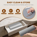 Homelove Warming Mat for Food - Fast Full Surface Electric Warming Tray with 7 Temp-Settings & 8H Timer, Portable Roll Up Food Warmer with Heat Insulation Pad for Gatherings Parties Buffet XXL-Grey