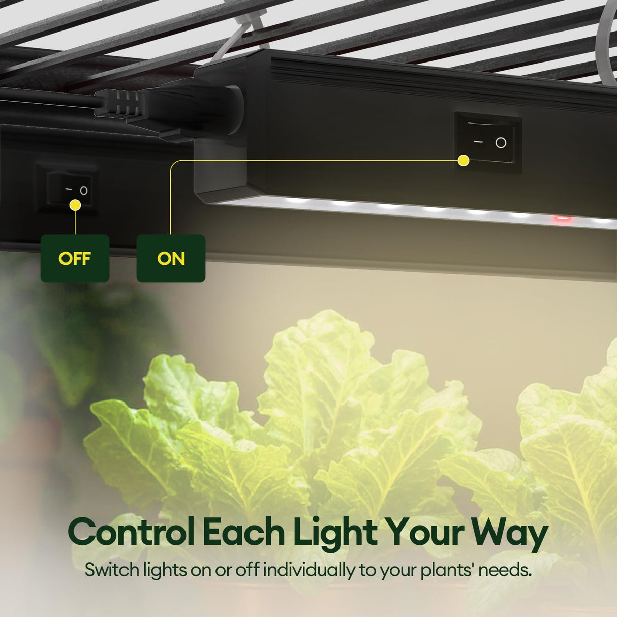 Maygrove T5 Grow Lights for Indoor Plants 2FT, Red-Enhanced Full Spectrum 5000K Grow Light, 60W(4 x 15W), Grow Light Strips for Seed Starting, Greenhouse, High PPFD, Linkable, Black, 4-Pack