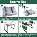 Toptoo Garden Kneeler and Seat with 11.5" Wide Pad, Foldable Garden Stool with 2 Tool Bags, Heavy Duty Garden Kneeler for Gardening, Women, Horticulturist