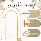 Open Arch Backdrop Stand Gold Metal Double Arch Backdrop Stand U Shaped Frame 7.2ft×4.4ft Flower Arches for Wedding Ceremony Baby Shower Birthday Garden Arch Party Decorations