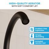 Bächlein Kitchen Faucet Matt Black - Sink Tap with 360° Swivel Spout, Modern Water Tap