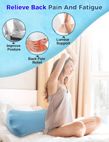 Lower Back Pain Relief Pillow for Sleeping Memory Foam Lumbar Support Pillow for Side Back Sleepers - Ergonomic Cooling Waist Pillow - Back Pain Relief Wedge Cushion Bolster Pillow for Bed, Car, Sofa