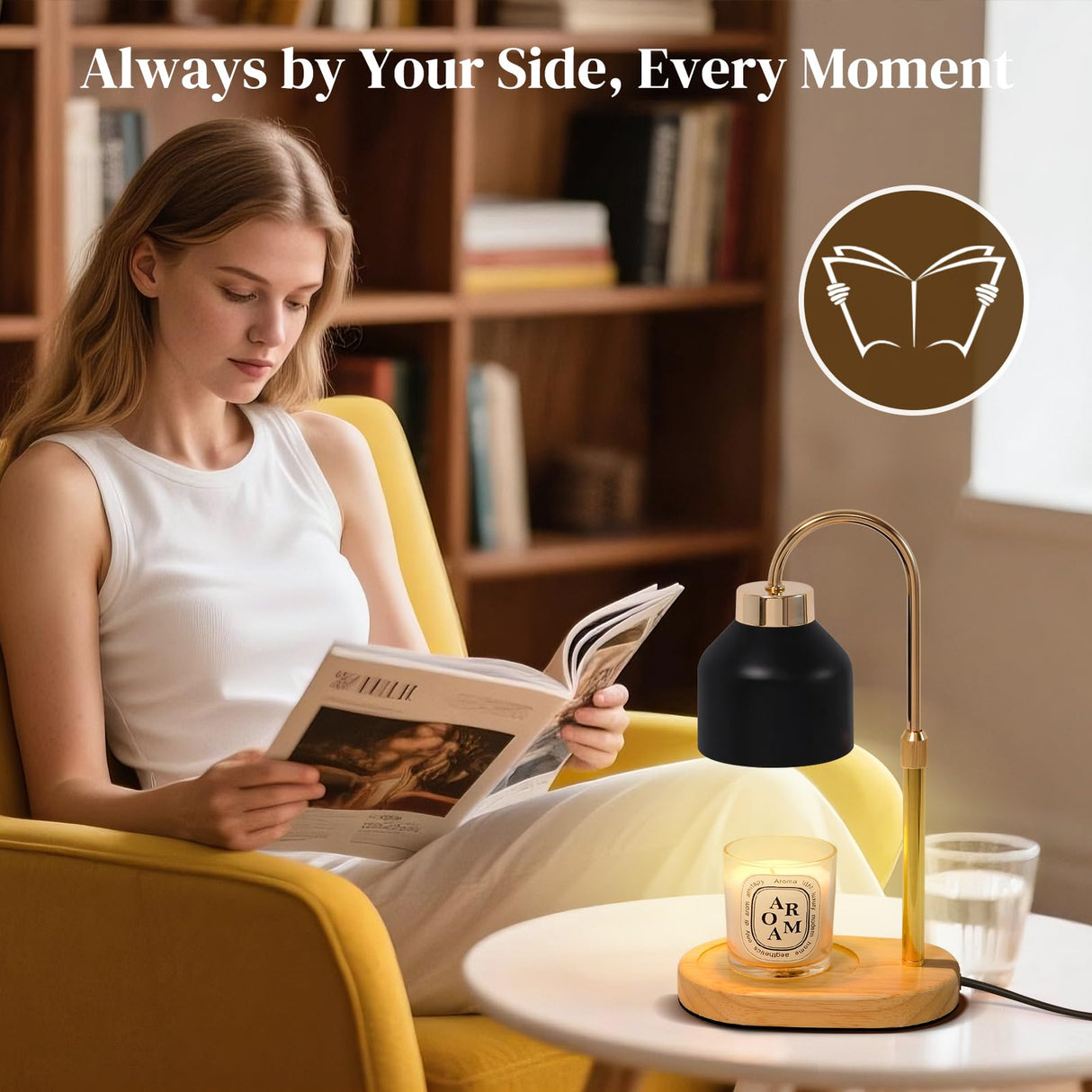 Seniny Electric Candle Warmer Lamp with Timer Dimmable, Adjustable Height Lamp Candle Warmer for Jar Candles, Home Decor Warming Light, Flameless Wax Melter Lamps, Christmas Birthday Gifts for Women