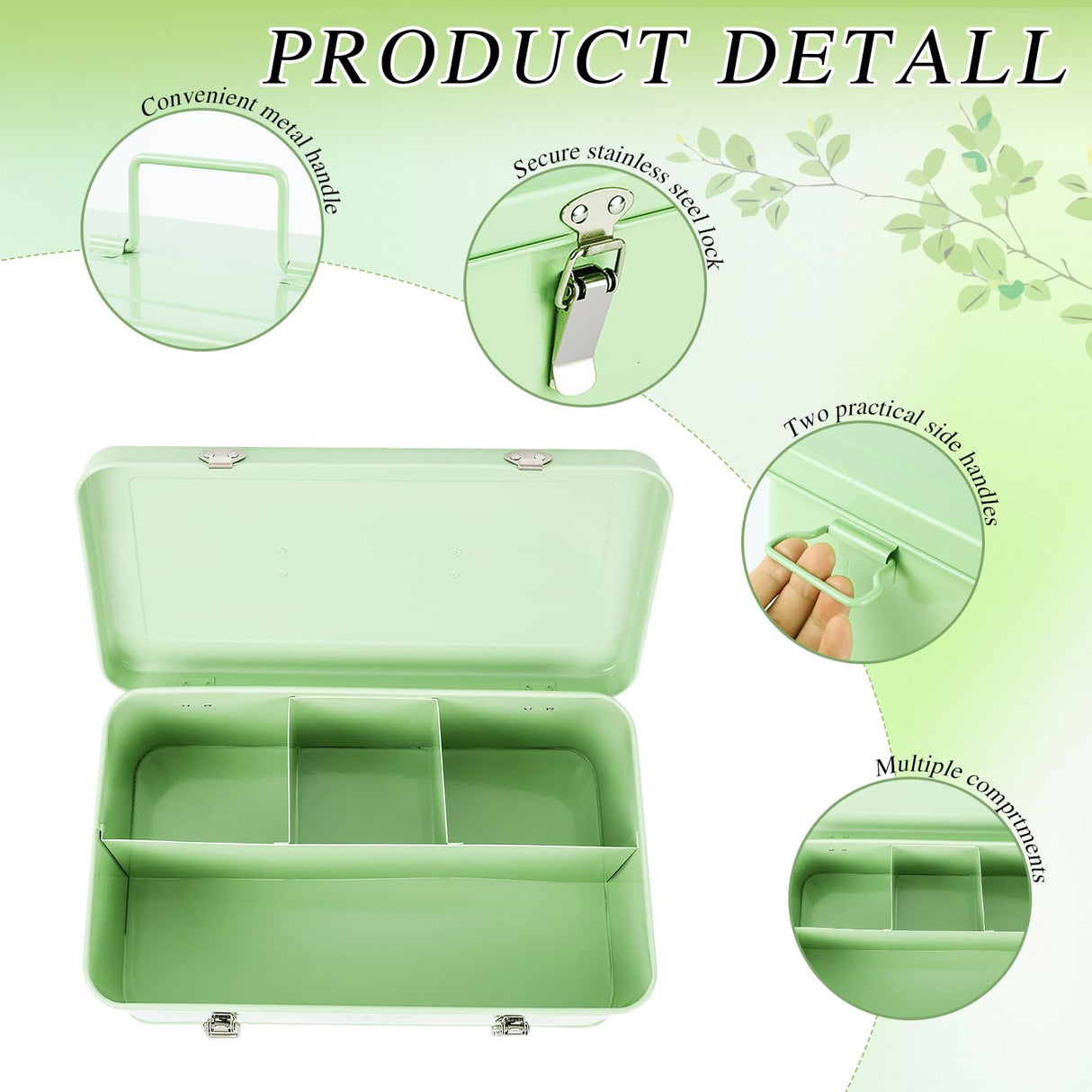 Himake 60 Slots Seed Storage Box with 4 Dividers, Metal Seed Storage Organizer Saving Box, Seeds Packet Container, Professional All-in-One Kit with 60 Seeds Envelopes and Label Stickers