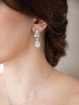 SWEETV Cubic Zirconia Wedding Earrings for Brides Bridesmaids