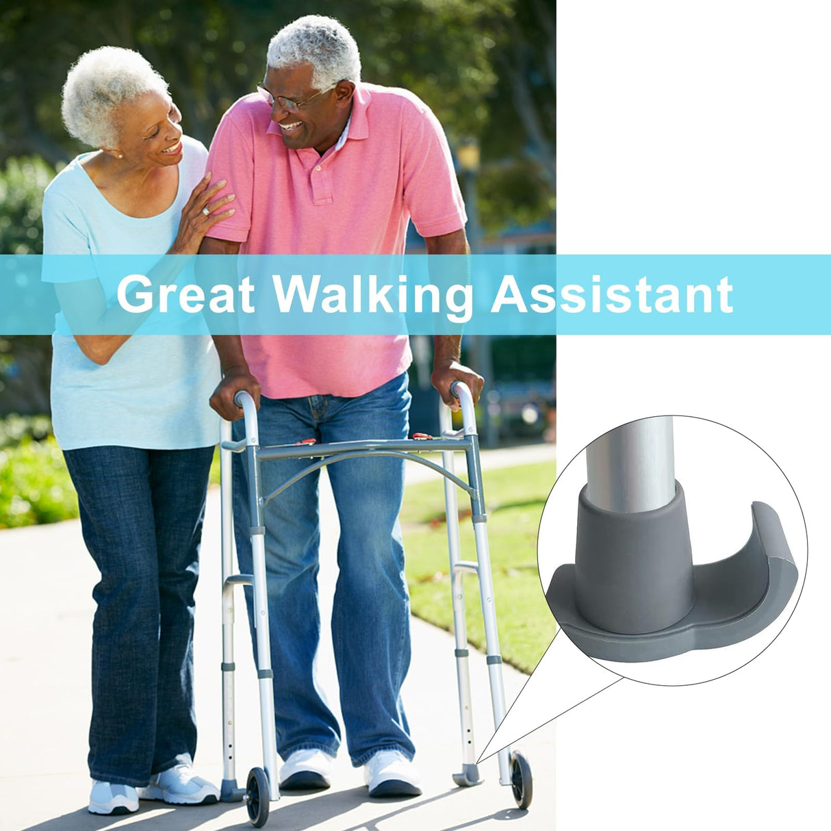 Dotday 8 Pack Walker Skis Glides, Universal Walker Accessories for Seniors Mobility Aid Accessory