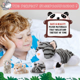 Skylety 5 Pieces Cat Stuffed Animal with Babies Inside Belly Plush Cat Pregnant Mommy Kitty with 4 Cute Fluffy Stuffed Kittens Christmas Birthday Surprise Gifts(Gray)