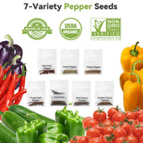 inbloom 12-Pod Pepper Seed Pod Kit for AeroGarden, iDOO, Ahopegarden Hydroponic Growing System, Include Cucumber, Red&Golden Tomato, Red Chili Pepper, Green&Yellow Pepper, Purple Pepper, 400+ Seeds