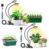 Eurbolan Plant Lights for Indoor Growing,2 in 1 Halo Grow Light with Clip,192 LED Full Spectrum Clip On Plant Grow Lights with 360°gooseneck,3 Spectrum Modes, 6/12/16Hrs Auto Time&5 Brightness 2 Pack