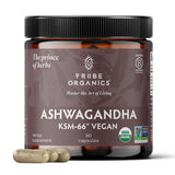 TRIBE ORGANICS Vegan Ashwagandha KSM 66 Pure Organic Root Powder Extract Ayurvedic Supplement - Focus Mood Support Increase Energy Strength 600mg of Natural KSM66 for Superior Absorption - 90 Capsules