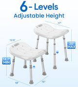 HOMLAND Shower Chair for Inside Shower, FSA/HSA Eligible, Adjustable Shower Stool with Strong Non-Slip Feet, 350 lbs Shower Seat for Inside Tub, Bench Bath Chair for Elderly and Disabled, White