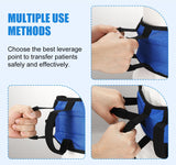 Gait Belt 2 Pack, Rhino Valley gait Belts for Seniors with 7 Handles, 59" Anti-Slip Transfer Belt for Elderly, Elderly Assistance Products, Blue&Black