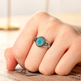 AVECON Adjustable Turquoise Rings for Women, Size 6-9