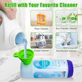 Power Mop Refillable Bottle for Swiffer PowerMop, Empty Reusable Bottle for Power Mop, 26 FL OZ Leak-Proof HDPE Solution Container with 5 Silicone Gaskets & Folding Funnel
