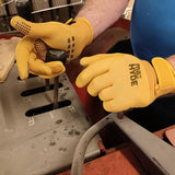 Midwest Gloves 2 pack of Men's Large/Extra Large Max Hyde Gloves, Gold With Brown Dots, 98P02-LX-DS