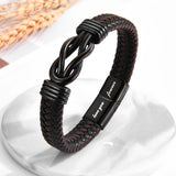 WIKHIA Gifts for Grandson from Grandpa Grandma, Cool Infinity Leather Bracelet Grandson Christmas Birthday Present Ideas for Men
