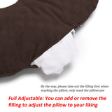 Wuronsa Ear Piercing Pillow for Side Sleepers, Pillow with an Ear Hole for CNH and Ear Pain Ear Inflammation Pressure Sores, O-Shaped Side Sleeping Pillow, Ear Guard Pillow(Dark Brown)