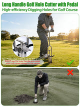 Lichtund Golf Hole Cutter 2-in-1, Detachable Stainless Steel Hole Digger, USGA Standard 4 & 6Inch, Portable Tool for Backyard, Lawn, Garden, Outdoor Golf Putting Green Practice