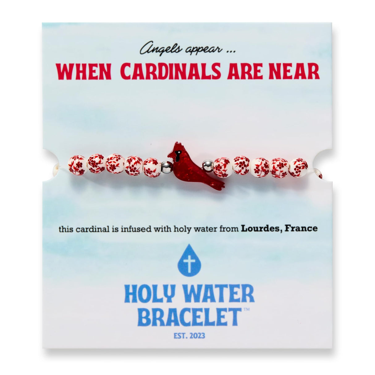 Holy Water Porcelain Cardinal Silver