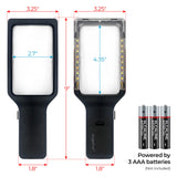 MAGNIPROS Patented 6X Large Magnifying Glass with Light | 3 Color Light Modes | Anti-Glare Lens & Stepless Dimmable LEDs | Perfect for Reading Fine Print & Inspection - Ideal for Seniors & Low Vision