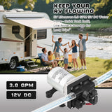 12V RV Water Pump 4008-101-A65/E65 | 3.0 GPM - 55 PSI | Camper RV Water Pump | Self-Priming & Quiet Diaphragm Pump | Thermal Protection & Dry Run Safe | for Halloween Christmas