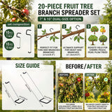 IXIGER 20 PCS Tree Limb Spreader Set – Fruit Tree Branch Puller, Heavy-Duty Limb Spreaders for Fruit Trees with Branch Support Function (7 Inch & 10 Inch)