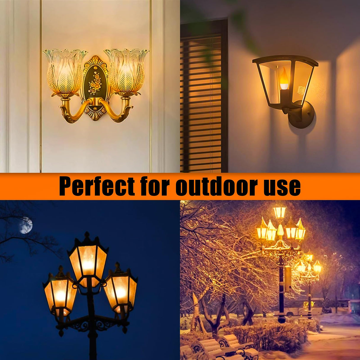 Bestview LED Flame Effect Light Bulbs,3 Modes Smart E26 Chandelier Base Flickering Candle Fire Light Bulb for Halloween, Christmas, Party, Porch, Indoor&Outdoor Home Decoration (6 Pack)