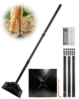 Saker Steel Tamper Heavy Duty Hand Compactor Tool, 10x10 Inch Ground Tamper for Soil, Gravel & Asphalt Compaction, 48 Inch Cushioned Handle for Driveway, Paver, Yard & Blacktop Repair