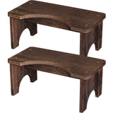 AZEN 2 Pack Wood Toilet Stool Squat Adult, Poop Stool for Bathroom Adults, Portable Toilet Potty Stool for Adults, 7 Inch Height (Black)