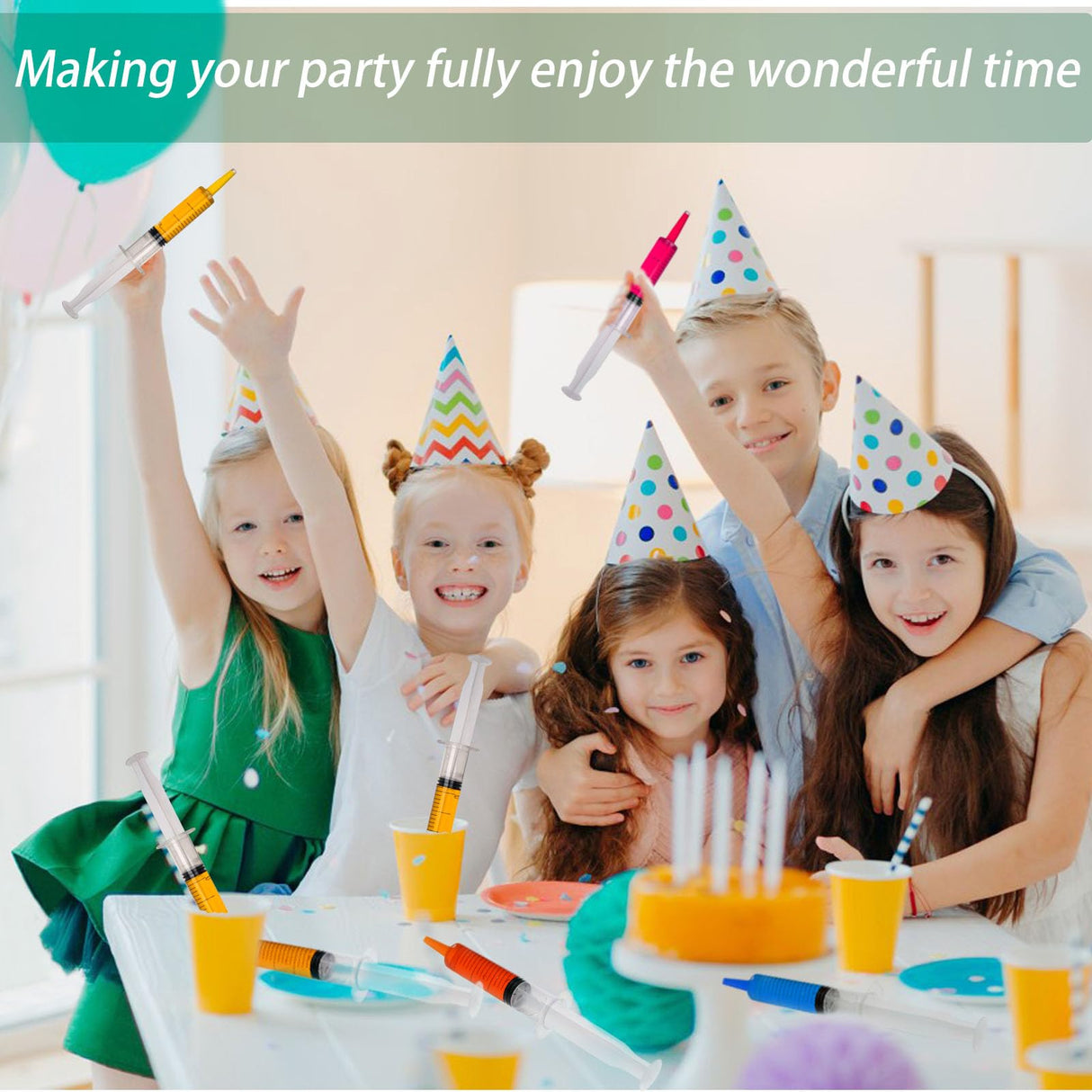 Kid2Kit 100 Pack Syringes for Jello Shots, 20mL Party Jello Shot Syringes with Cap BPA Free, Washable,Durable, Party Nurses, Halloween, Thanksgiving day, Christmas