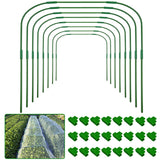 8 Sets 41.3"x32" Greenhouse Hoops Grow Tunnel for Garden Plants and Raised Beds,Durable Removable Rust-Free Steel Coated Frame Garden Hoops Kit with 24 Clips,Row Cover Hoops for Outdoor Vegetable