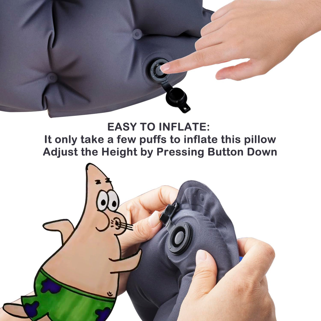 POPIPEN Inflatable Seat Cushion, Portable Air Seat Chair Cushions for Pressure Relief Breathable Waffle Square Seat Pad for Home Car Wheelchairs Office Chairs and Airplanes (1 Pack)