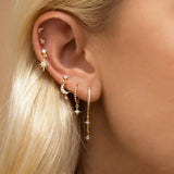 6 Pairs Gold Earrings Set for Women Moon Star Hoop Dangle Dainty Earrings