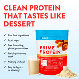Equip Foods Prime Protein Powder | Clean, Grass Fed Beef Protein Isolate | Carnivore Protein Powder | Paleo, Keto Friendly | Gluten, Dairy Free | 30 Servings, Salted Caramel