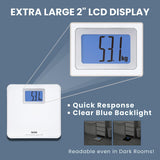 Tanita HD-662 Digital Weight Scale (White) - Japan Technology Bathroom Scale with 330 lb Weight Capacity - 2" Blue Backlit Large LCD Display - Accurate, Durable, Step-On Operation