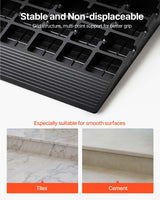 VEVOR Rubber Threshold Ramp for Doorway 4" Rise, 3 Channels Cord Cover Curb Ramp, Angled Entry Rated 2200 Lbs Load Capacity Rubber Ramp for Wheelchair and Scooter