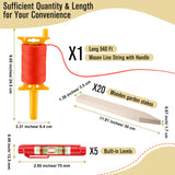 Gulfmew 20 Pc 12" Wooden Garden Stake, 1 Pc Mason Line String with Handle