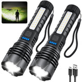 ZioeYiue Rechargeable Flashlights High Lumens, 7Mode Super Bright Flashlight Powerful, Adjustable Tactical Flash Light, Gifts for Father's Day, LED Flashlights for Home Emergency Camping Essentials